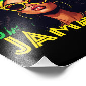 ジャマイカガールジャマイカ国旗誇りを持ったジャマイカウィメンズ フォトプリント            (角)