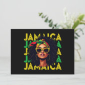 ジャマイカガールジャマイカ国旗誇りを持ったジャマイカウィメンズ 招待状 (スタンド正面)