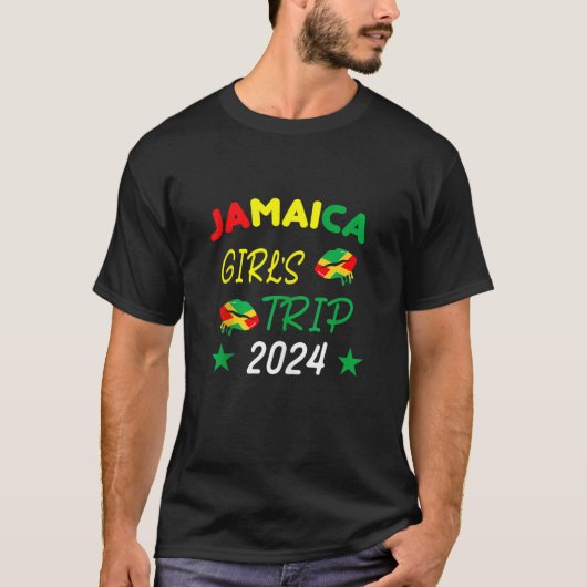 ジャマイカガールズトリップ2024夏休みおもしろいジャマ Tシャツ (正面)