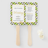 ジャマイカクリスチャンのカスタムウェディングプログラム ハンドファン (正面&裏面)