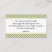 ジャマイカクリスチャン聖なる書物、 経典ジョン3:16 名刺 (裏面)