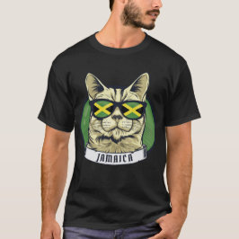 ジャマイカクール猫の眼鏡 Tシャツ