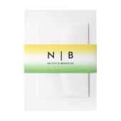 ジャマイカグラデーションカラーズモノグラム結婚ズ 招待状ベリーバンド (正面例)