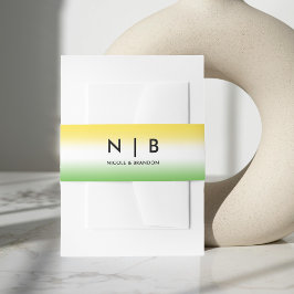 ジャマイカグラデーションカラーズモノグラム結婚ズ 招待状ベリーバンド