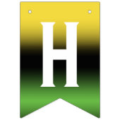 ジャマイカグラデーショングリーンイエローハッピーバースデー バンティングフラッグ (第2の旗)