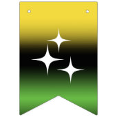 ジャマイカグラデーショングリーンイエローハッピーバースデー バンティングフラッグ (第1の旗)