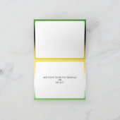 ジャマイカグリーンカリブの金ゴールドエレガント サンキューカード (内部)