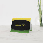 ジャマイカグリーンカリブの金ゴールドエレガント サンキューカード (正面)