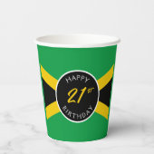 ジャマイカグリーンブラック&金ゴールドジャマイカフラグ誕生日 紙コップ (裏面)