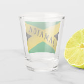 ジャマイカグリーンブラック&金ゴールドジャマイカ国旗 ショットグラス (裏面)