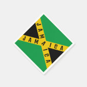 ジャマイカグリーンブラック&金ゴールドジャマイカ国旗 スタンダードカクテルナプキン (角)