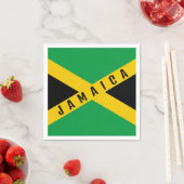 ジャマイカグリーンブラック&金ゴールドジャマイカ国旗 スタンダードカクテルナプキン (インサイチュ)