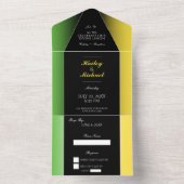 ジャマイカグリーンブラック&金ゴールドジャマイモダンカ オールインワン招待状 (内側)