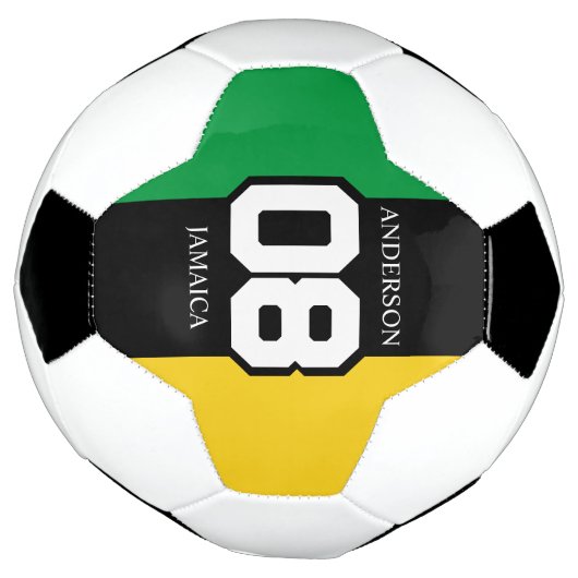 ジャマイカグリーン金ゴールドチーム番号姓ジャマイカ サッカーボール (回転)