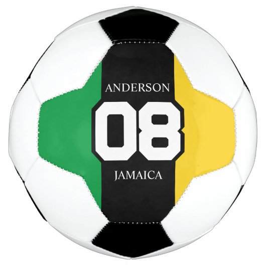 ジャマイカグリーン金ゴールドチーム番号姓ジャマイカ サッカーボール (正面)