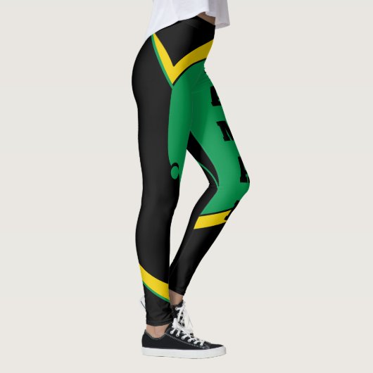 ジャマイカグリーン、金ゴールドおよび黒国旗のレギンス レギンス (右)