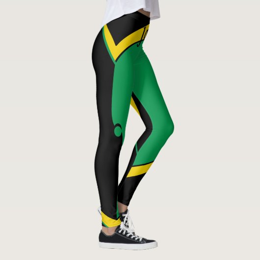 ジャマイカグリーン、金ゴールドおよび黒国旗のレギンス レギンス (右)