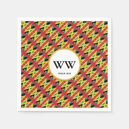 ジャマイカグレナダ誕生日デュアル伝統パーティー スタンダードカクテルナプキン (正面)