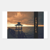 ジャマイカサンセット風光明媚なシール 長方形シール (正面)