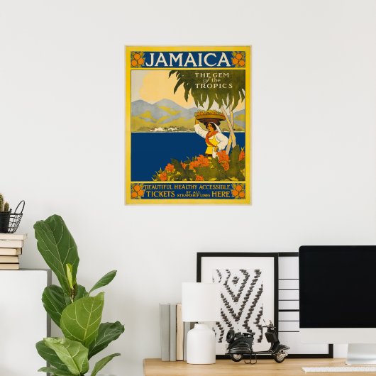 ジャマイカザトロピックスヴィンテージ旅行の宝石 ポスター (ホームオフィス)