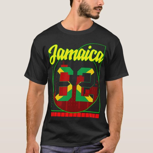 ジャマイカシャツ,ジャマイカ62ジャマイカ国旗のデザイン Tシャツ (正面)