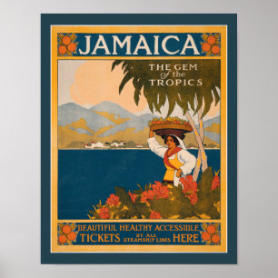 ジャマイカジェムオブザトロピックス1910新しい旅行 ポスター