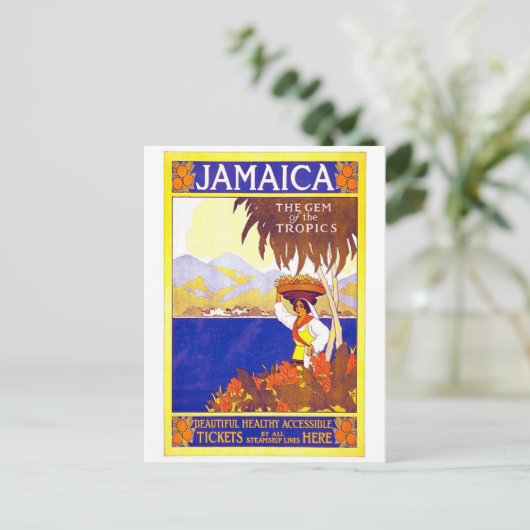 ジャマイカジェム・オブ・ザ・トロピックス・ヴィンテージ旅行ポスター ポストカード (スタンド正面)