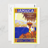 ジャマイカジェム・オブ・ザ・トロピックス・ヴィンテージ旅行ポスター ポストカード (正面/裏面)