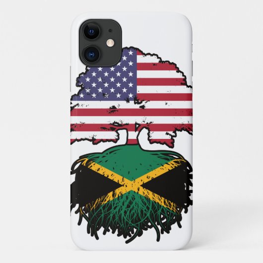 ジャマイカジャマイカアメリカ合衆国ツリールーツ国旗 Case-Mate iPhoneケース (裏面)