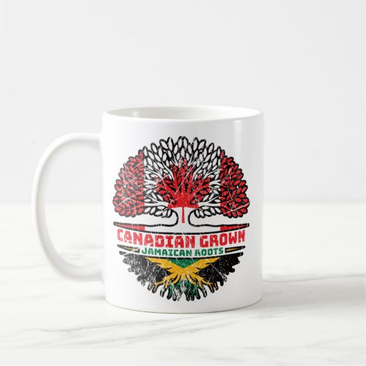 ジャマイカジャマイカカナダツリールーツ国旗 コーヒーマグカップ (左)
