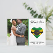 ジャマイカジャマイカカリブの国旗の結婚写真 サンキューカード (スタンド正面)