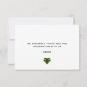 ジャマイカジャマイカカリブの国旗の結婚写真 サンキューカード (裏面)