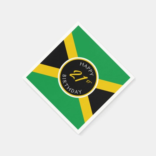 ジャマイカジャマイカフラグハッピーバースデー スタンダードカクテルナプキン (角)