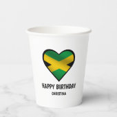 ジャマイカジャマイカフラッグハートハッピーバースデー 紙コップ (裏面)