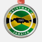 ジャマイカジャマイカホリデーバケーションのクリスマス メタルオーナメント (正面)