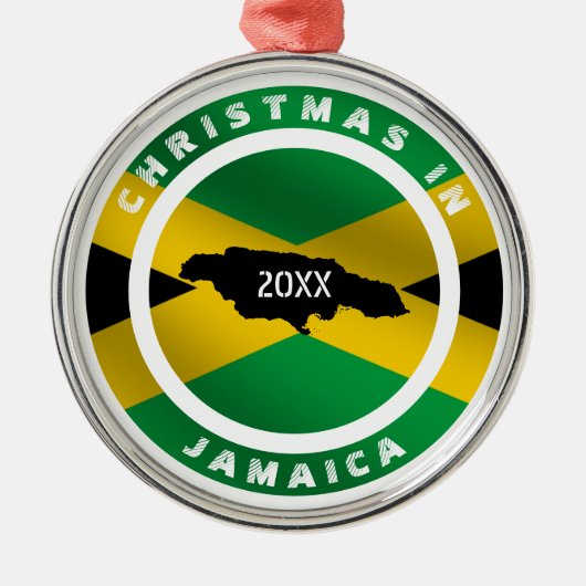 ジャマイカジャマイカホリデーバケーションのクリスマス メタルオーナメント (正面)