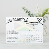 ジャマイカジャマイカ国旗のハートカレン結婚ダー 招待状 (スタンド正面)