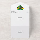 ジャマイカジャマイカ国旗モダンのハート結婚写真 オールインワン招待状 (外側)