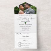 ジャマイカジャマイカ国旗モダンのハート結婚写真 オールインワン招待状 (内側)