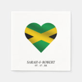 ジャマイカジャマイカ国旗結婚のハート スタンダードカクテルナプキン (正面)