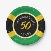 ジャマイカジャマイカ国旗50年誕生日記念日 ペーパープレート (正面)