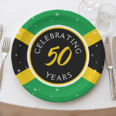 ジャマイカジャマイカ国旗50年誕生日記念日 ペーパープレート