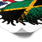 ジャマイカジャマイカ英国ツリールーツ国旗 ポスター (角)