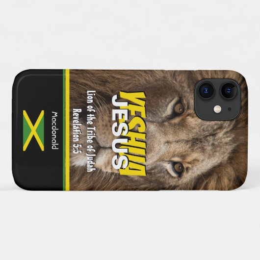 ジャマイカジュダ国旗のイエスライオンカスタマイズ族 Case-Mate iPhoneケース (裏面(横))