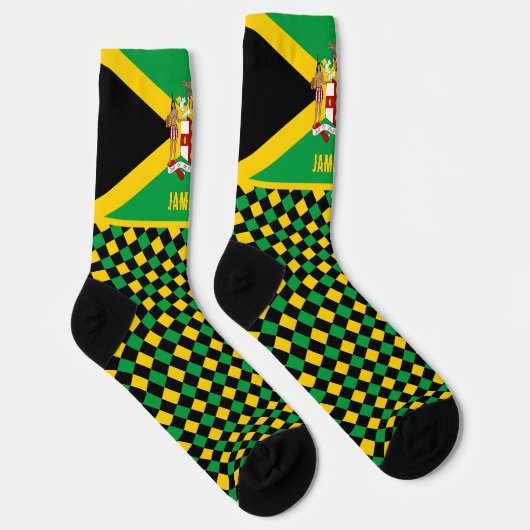 ジャマイカソックス、エンブレム、ジャマイカ国旗のファッション ソックス (右)