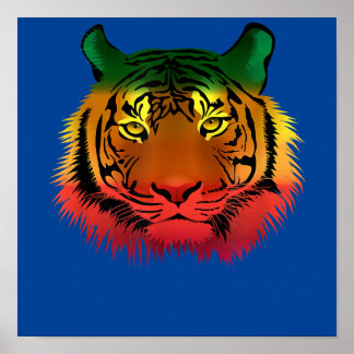 ジャマイカッコいいカタイガー国旗 ポスター