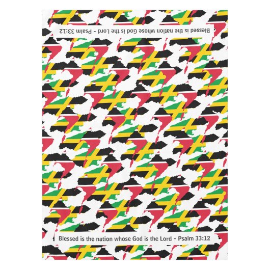 ジャマイカトリニダ賛美ード国家デュアル伝統 テーブルクロス (正面)