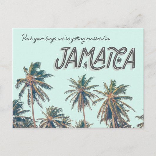 ジャマイカトロピカルビーチ結婚式保存日 案内ポストカード (正面)