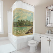 ジャマイカトロピカルヴィンテージ旅行 シャワーカーテン (インサイチュ)