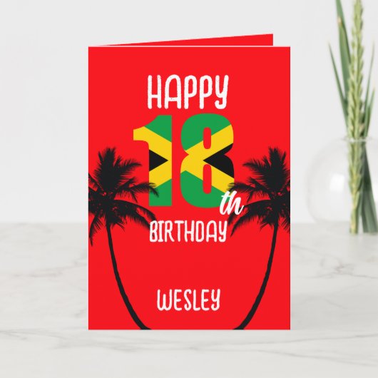 ジャマイカハッピー18誕生日 カード (正面)